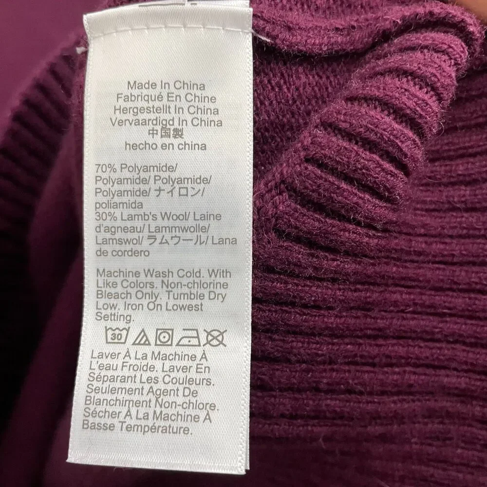 J. Crew Lambs Wool Blend Sweater Men XL Burgundy Preppy Classic Crewneck